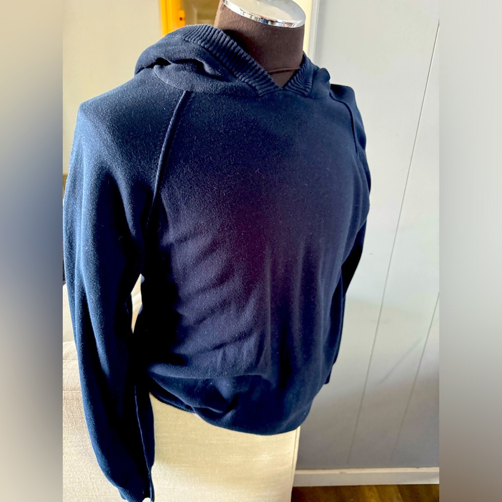 Bench Sweater with Hood Navy with Purple accents men’s XL